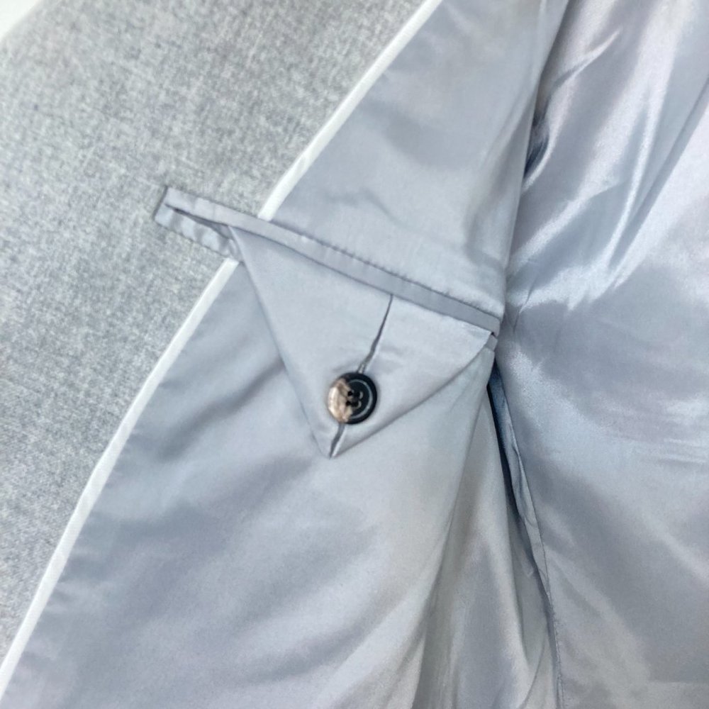 Theory Overlap Virgin Wool Blazer Pale Grey Oversized - Picture 7 of 11